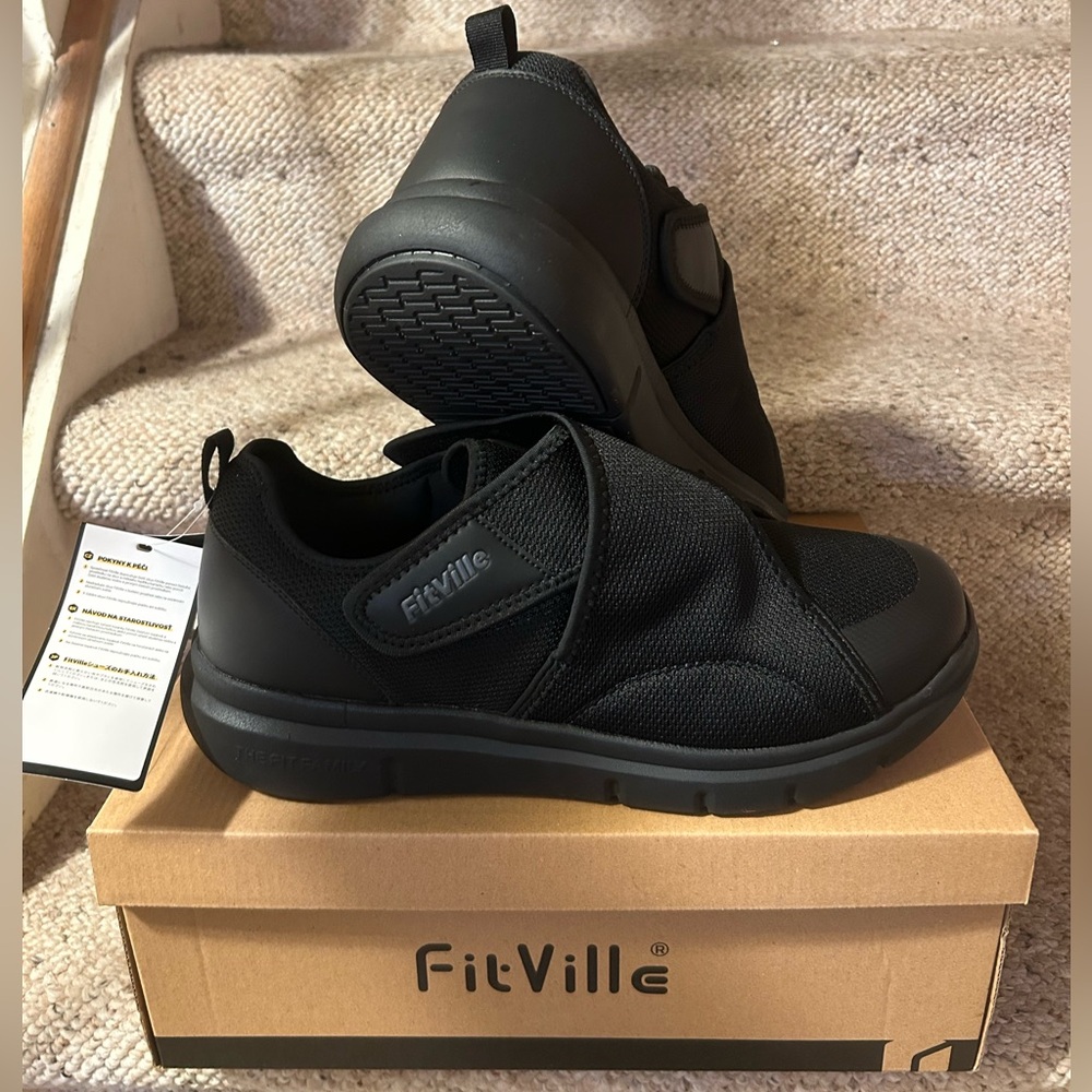Fit•Ville Black Easy Top Diabete Shoes